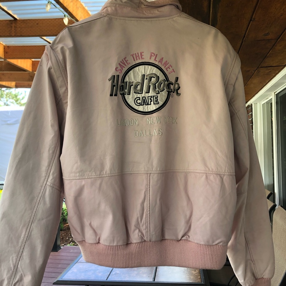 vintage hard rock cafe leather jacket